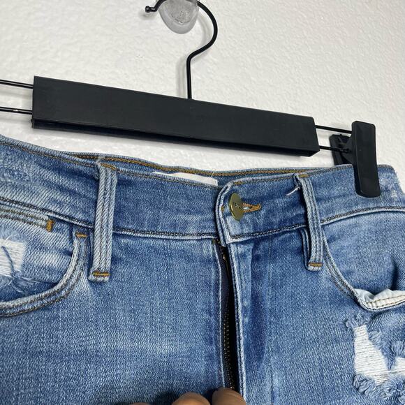 Frame Womens Jeans Size 24 Blue Denim Le High Straight Distressed Medium Wash - Picture 16 of 16